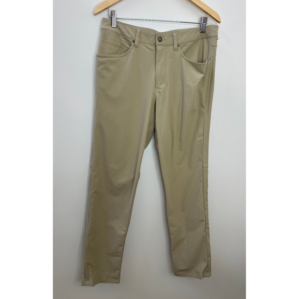 Lululemon 5 Pocket ABC Warpstreme Pants Classic Mens Size 32 x 31 Beige Tan - Picture 2 of 9